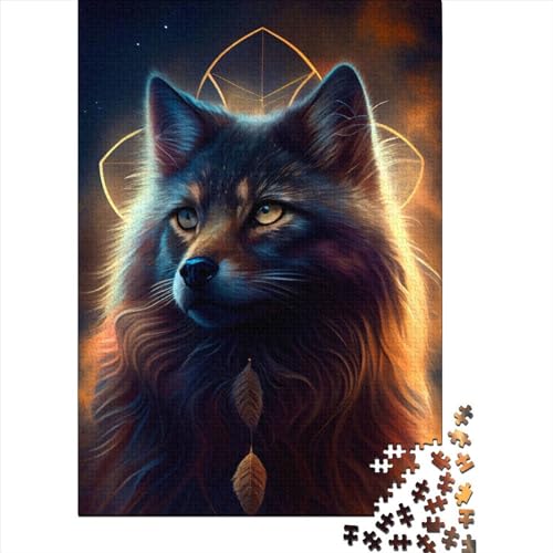 Traumfänger-Katze-Puzzles für Erwachsene und Jugendliche, 1000 Teile für Erwachsene, schwierige Puzzles, Spielspielzeug für Erwachsene, Familienpuzzles, Geschenk (Größe: 75 x 50 cm)