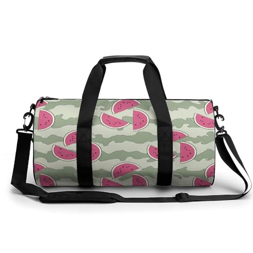 Camouflage Wassermelone Sport Duffel Bag Sporttasche Reisetasche Handgepäck Tasche Schwimmtasche Weekender Bag 45x23x23cm