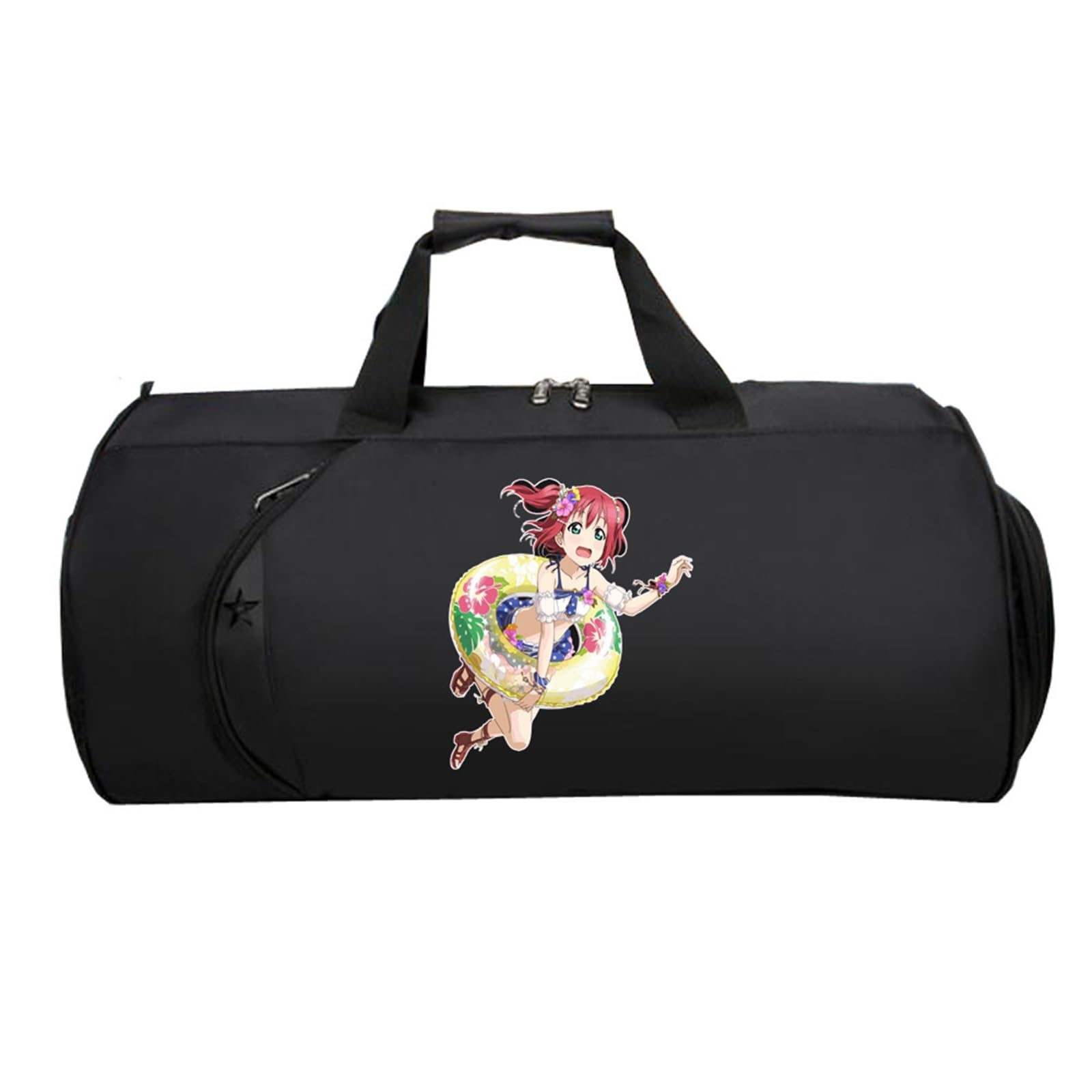 Love-live Reisetasche HandgepäCk, Leichte Faltbare Duffel Taschen, HandgepäCk füR Weekender Herren Damen Flugzeug(Black 1)