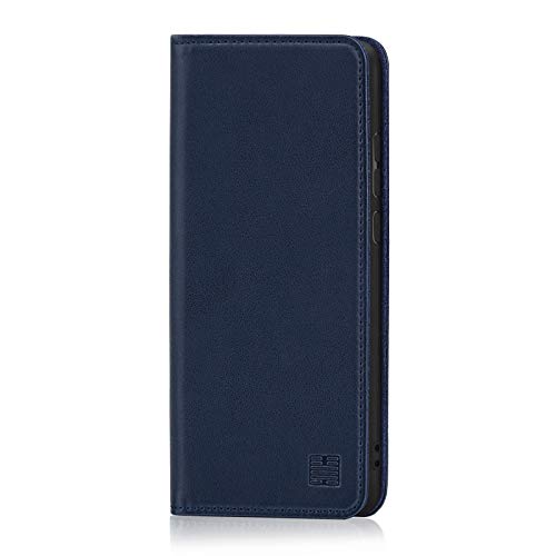 32nd Klassische Series - Lederhülle Case Cover für Huawei P Smart (2019), Echtleder Hülle Entwurf gemacht Mit Kartensteckplatz, Magnetisch und Standfuß - Marineblau