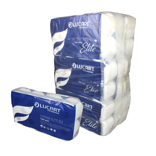 72 Rollen Soft-Toilettenpapier | 3-lagig | 100% Zellstoff | besonders weich + angenehm | hochweiß | 250 Blatt | günstige Großpackung | ideal für Hotel und Gastronomie | Lucart Strong Elite