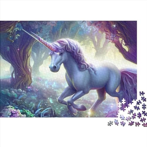 Kunstpuzzle für Erwachsene 1000 Teile Einhornpferd für Erwachsene 1000 Teile Puzzlegeschenke Entspannungspuzzlespiele - Denksportpuzzle (Größe 75x50cm)