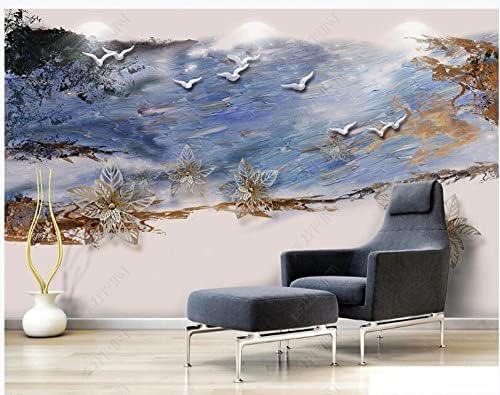 Dreidimensionales Ölgemälde Vogel-Blumen-Landschaft 3D Tapeten Wanddekoration Fototapete Sofas Wohnzimmer Wandbild Schlafzimmer-350cm×256cm