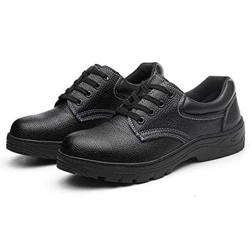 fayengan Sicherheitsschuhe Herren Leicht Arbeitsschuhe Stahlkappe Anti-Smashing rutschfest Damen Sportlich Schutzschuhe (Color : Black, Size : 42 EU)