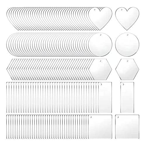 200 Stück Acryl-Schlüsselanhänger, Rohlinge, transparent, für Acrylscheiben, Acryl-Rohlinge, Großpackung