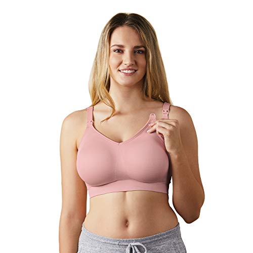 BRAVADO! DESIGNS Women's Body Silk Seamless Nursing Bra and Maternity Bra, Dusted Peony, Large