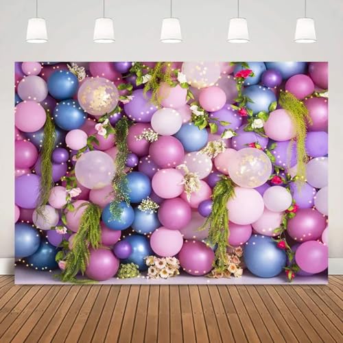 Ballons Wand Fotografie Blumen Geburtstag Kuchen Smash Hintergrund fotostudio Kinder Portrait fotoanruf 240X180cm