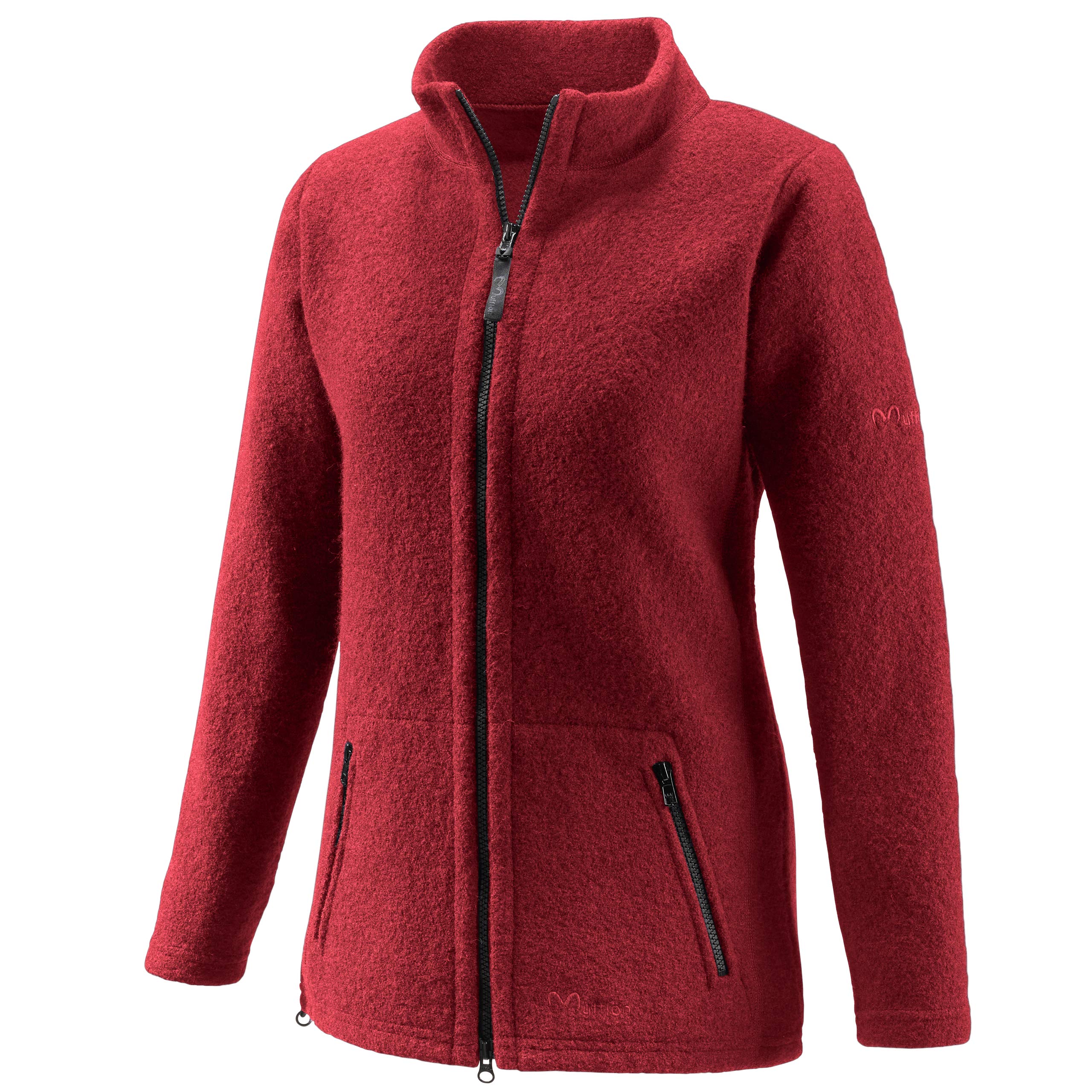 Mufflon Damen Wolljacke Mu- Lou W100 mit Stehkragen Vulkan rot - XXL