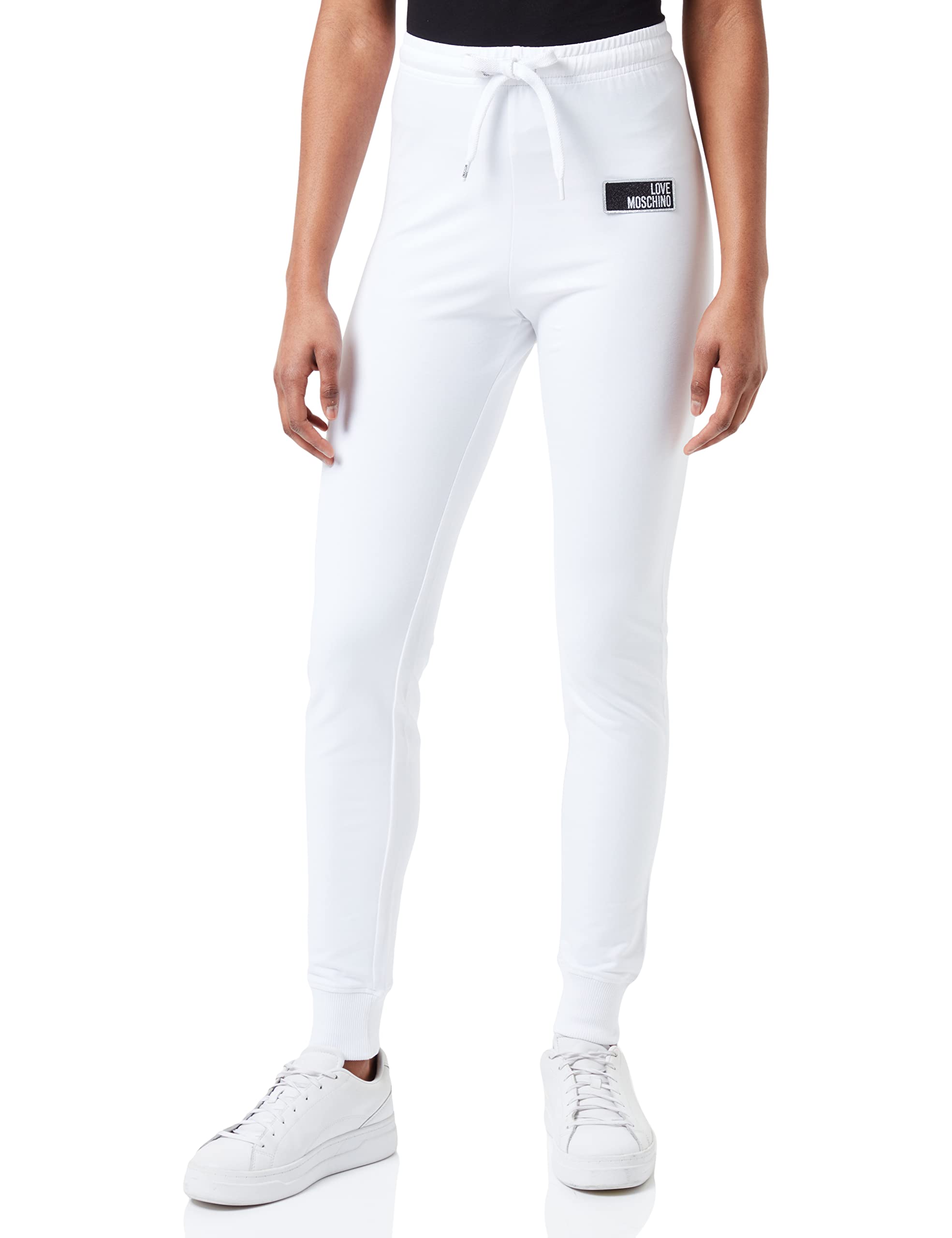 Love Moschino Womens Slim fit Joggers Pants, Optical White, 38