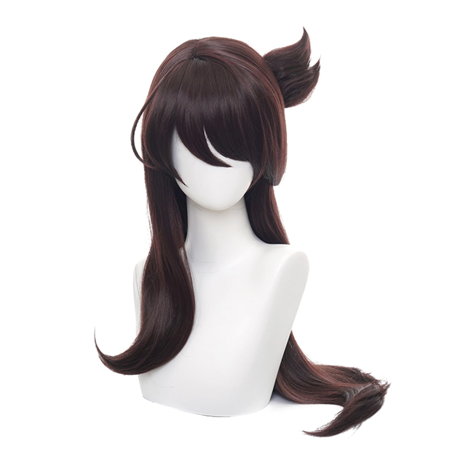 AnimeKostüm,Cosplay Perücke, Braune Langhaarperücke, Anime-Kostümperücke mit glattem Haar und Pony