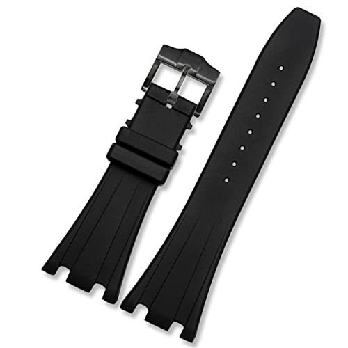 NEYENS Silikon-Uhrenarmband für AP-Armbanduhr, 28 mm, wasserdicht, Gummi-Uhrenarmbänder mit Faltschnalle, schwarze Bänder, 28mm, Achat