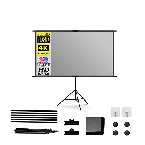 Anti-Licht-Projektor-Leinwand mit Standfuß 4K HD, tragbar, for drinnen und draußen, for Filmabende im Büro im Hinterhof - Projektorleinwand(60 inch)