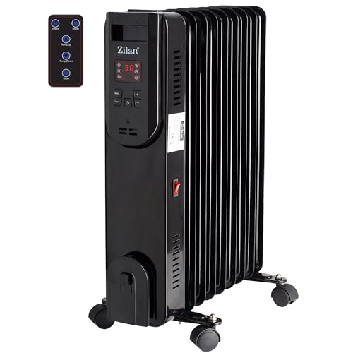 Öl Radiator 9 Rippen | 12h Timer | 2000 Watt | 3 Stufen | Energiesparend | Radiator Heizung | Ölradiator | Heizgerät | Paneelheizkörper | Elektroheizung | Heizkörper | Mini Heizung | LCD Display