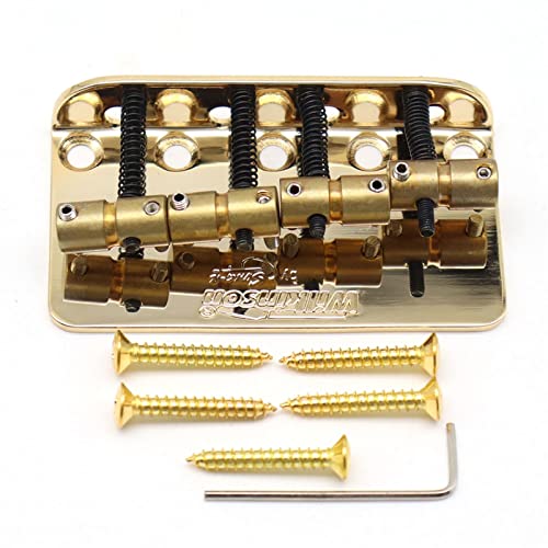 1 Satz Gitarrenbrücke 4 String Bassbrücke Messing Sattelstahlplatte Für E-Gitarre Gitarrebrücke(Gold)