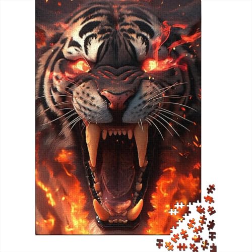 1000-teiliges Puzzle für Erwachsene Teenager. Vulkanische Tiger. Puzzle für Erwachsene Teenager. Entspannungspuzzlespiele – Denksportaufgabe (Größe 75x50cm).