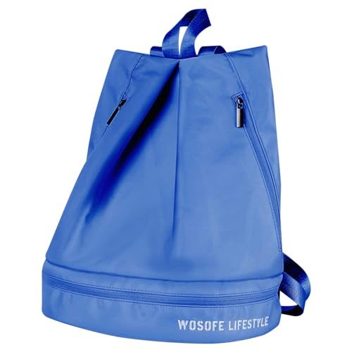 MEELYHOME ZQA Golf-Schuhtasche, Rucksack, groß, Sport, Turnbeutel mit Schuhfach, wasserdichte Reisetasche für Damen und Herren, königsblau, 38*33cm