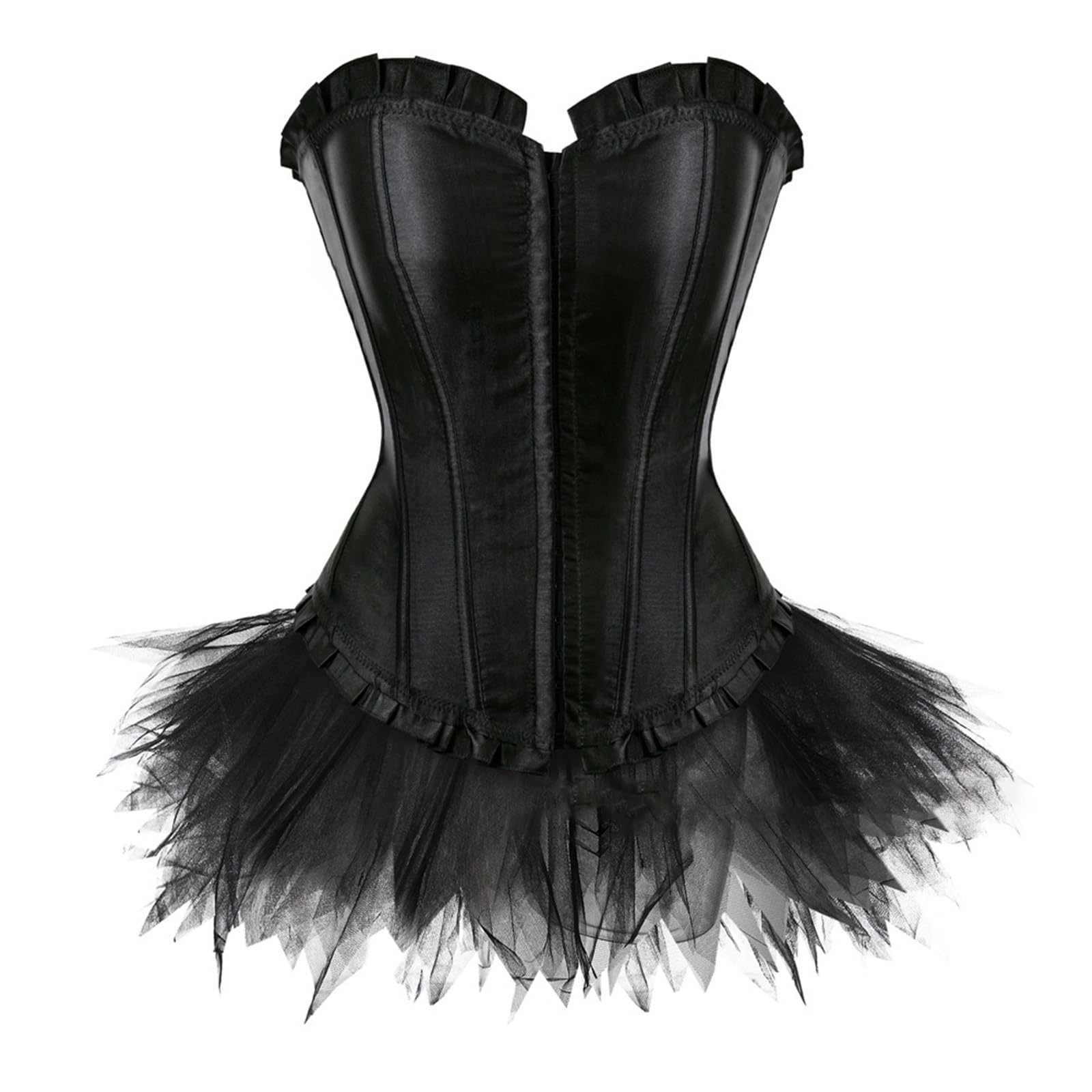 Rock Damen Set Steampunk Gothic Rock und Korsett Zweiteiliges Vintage Mittelalter Viktorianisch Renaissance Spitzen Tutu Rock Corset 2PCs Halloween Karneval Kostüm Palast Gotischer Punk Party Outfit