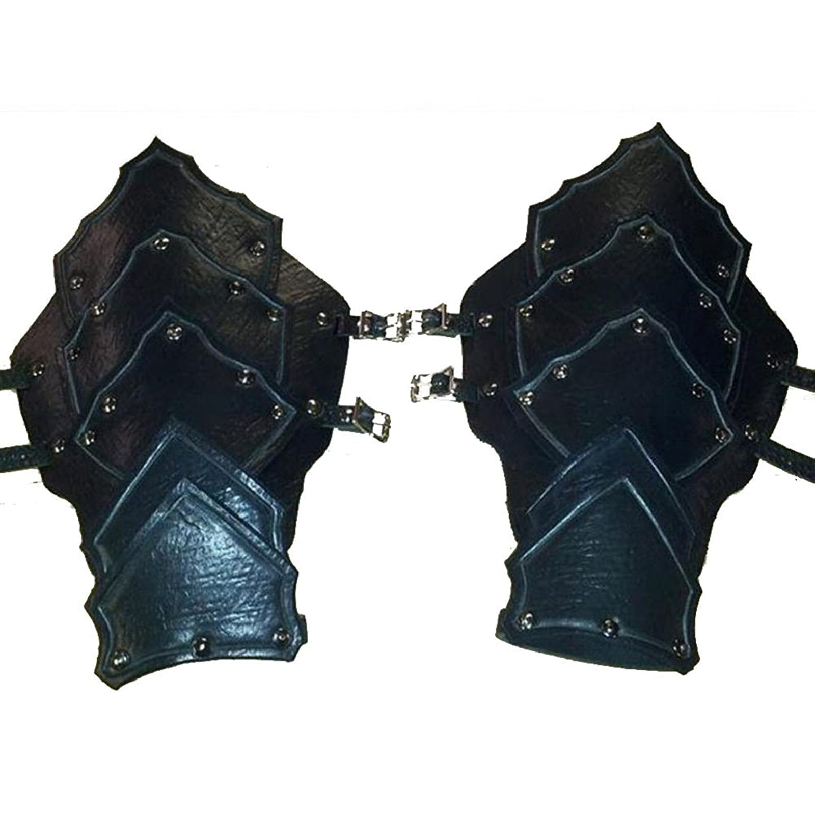 MDFCZXP 1 Paar PU Leder Ritter Armschiene Armband Unterarm Handschuh Armband Cosplay Rüstung Requisiten für Frauen und Männer,Schwarz