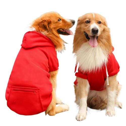 Hunde-Wintermantel, Haustierjacke, kariert, wendbar, für kaltes Wetter, Hundekleidung, passend für kleine, mittelgroße und große Hunde (Rot, Größe S (2–3 kg)