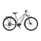 FISCHER E-Bike ATB TERRA 4.0i, Elektrofahrrad für Damen und Herren, RH 45 cm, Mittelmotor 80 Nm, 36 V Akku, grau