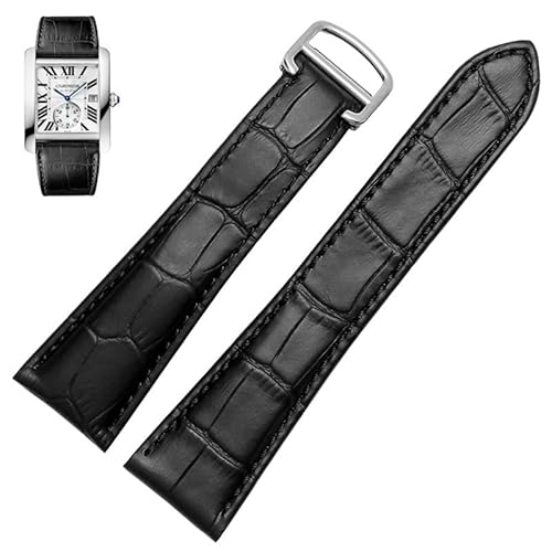 BANDKIT Uhrenarmband für Cartier Tank Calibre Serie, echtes Leder, mechanische Uhr für Damen und Herren, 20 mm, 22 mm, 23 mm, 25 mm, 17 mm, Achat