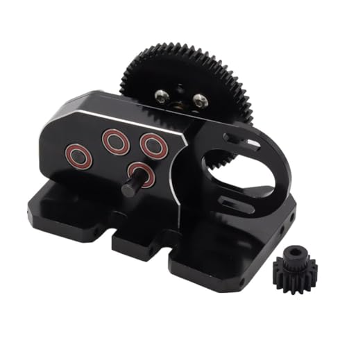 Remingtape 2Low CNC Gearbox Mittelgetriebe mit Overdrive für LCG 1/10 RC Crawler für Axial SCX10 III 90046 TRX4 Schwarz