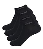 Hugo Boss Herren Sneaker Socken Füßlinge Business Socks 50388443 4 Paar, Farbe:Schwarz, Größe:43-46, Artikel:-001 black