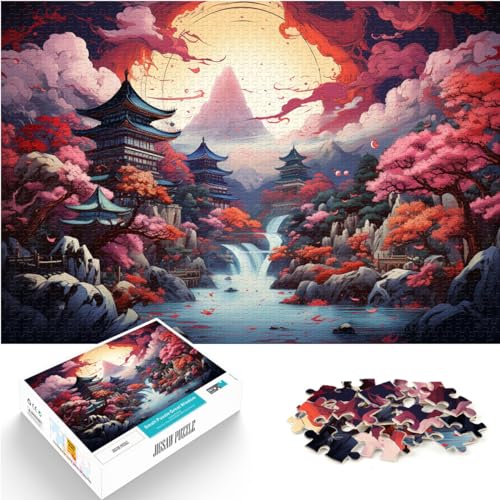 Puzzle an japanischen Schreinen, 1000 Teile, Puzzle, Holzpuzzle, Lernpuzzlespiel für Geburtstag, Weihnachten, Heimkunstdekor (50 x 75 cm)