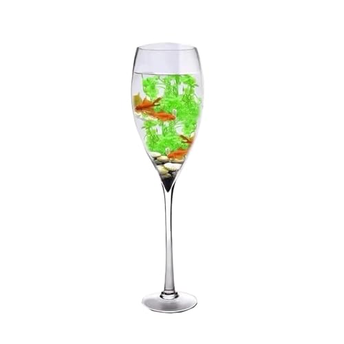 Aquarium Klares Glas-Aquarium, Champagnerglas-Form, Glas-Aquarium, Heimdekoration Aquarium-Kit(13cmx60cm)