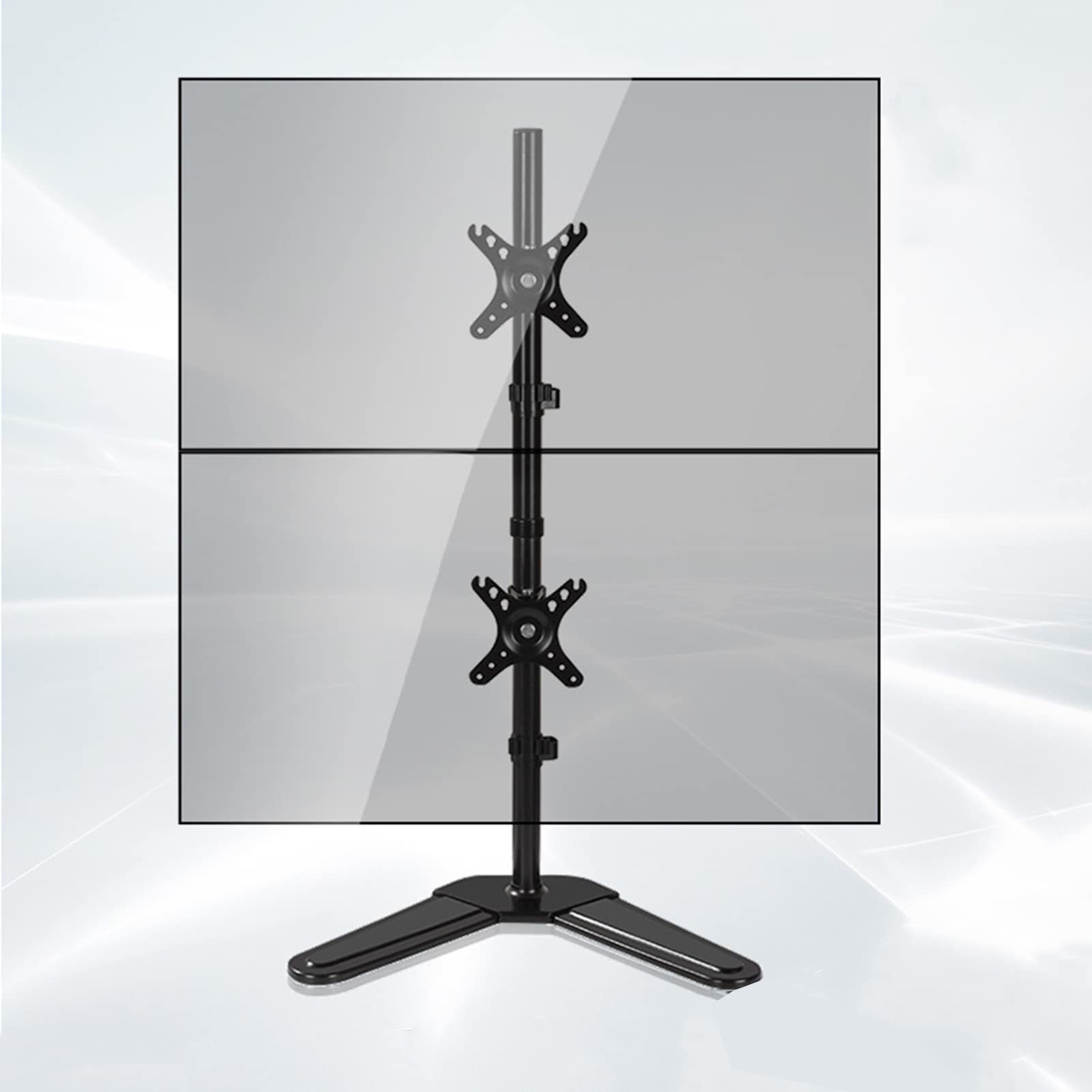 Universal-TV-Ständer für zwei Monitore, freistehend, Schreibtischhalterung für 2 Monitore bis zu 81,3 cm, schwenkbar, neigbar, höhenverstellbar, VESA-Ständer, 75 x 75 mm, 100 x 100 mm