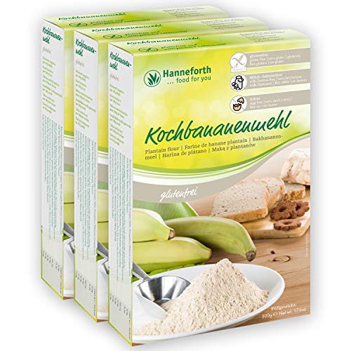 Reines glutenfreies Kochbananenmehl | 3x500gr | Hanneforth