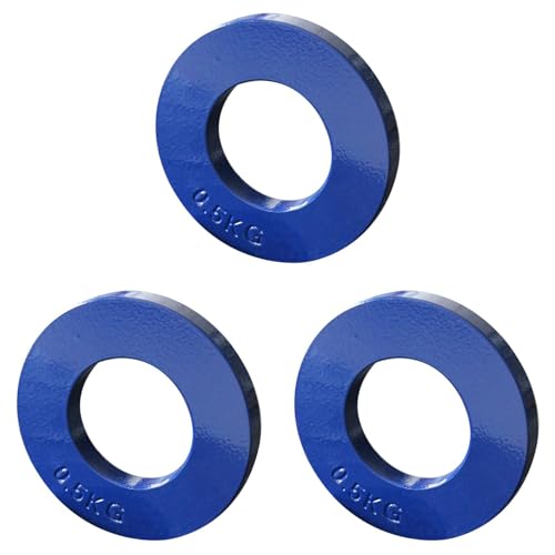 SICOSALT 3X Bruchteil Gewichte Bruchteil Gewichte Mini Hantel Scheiben Kraft Training Platten Genaue Festplatte Zubehör Blau 0.5Kg