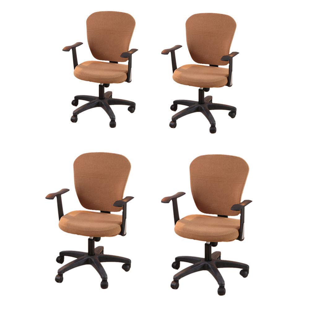 Rysmliuhan Shop Stuhlbezug Stretch stuhlhussen kaufen Sitzbezüge für stühle Stretch Stuhlhussen Esszimmer Stuhl abdeckungen Stuhl Protektoren abdeckungen Set of 4,Light Brown