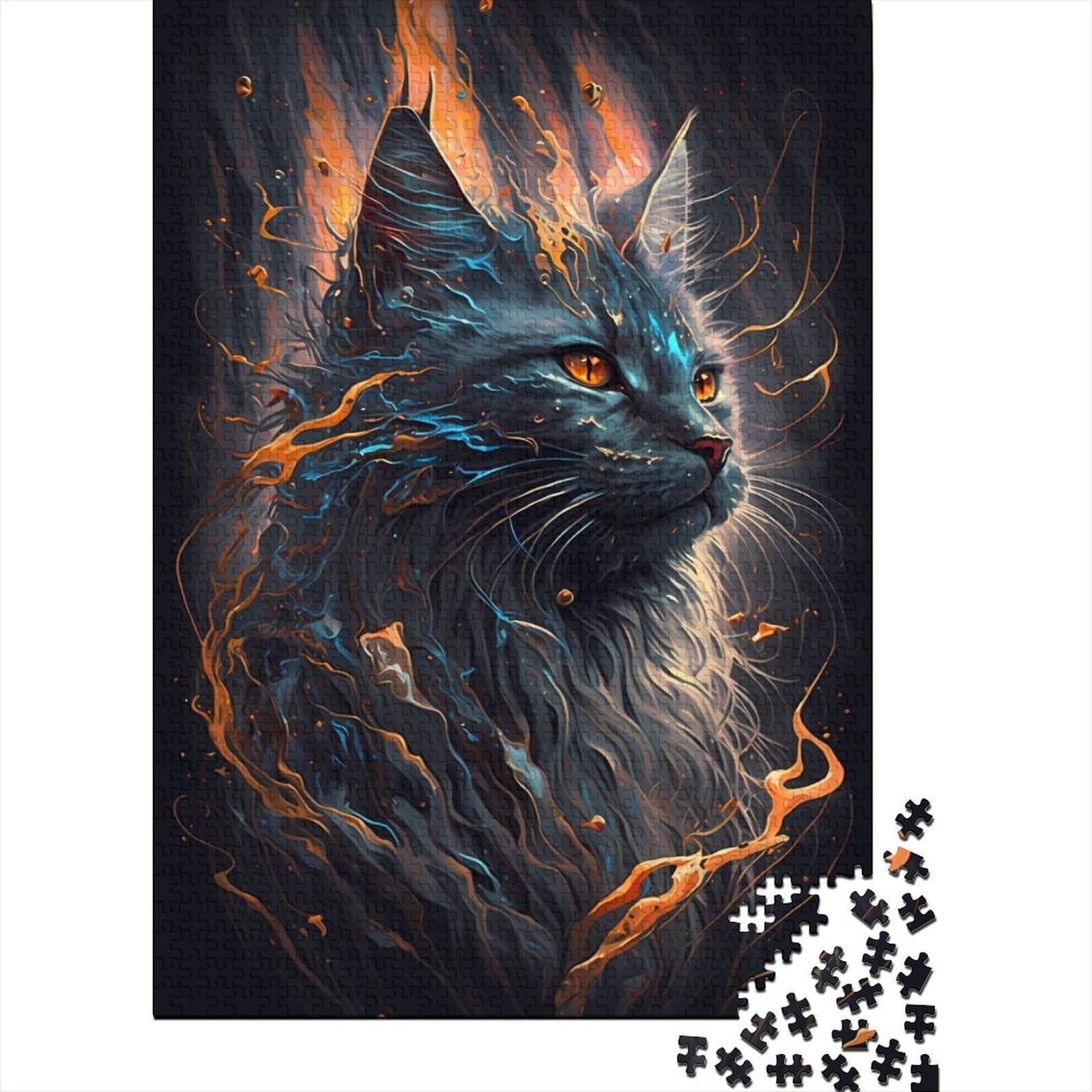 Maine Coon Cat Puzzles Puzzles für Erwachsene und Jugendliche Schwierige, anspruchsvolle Puzzles mit 1000 Teilen Dekomprimierendes intellektuelles Lernspielzeug 75x50cm