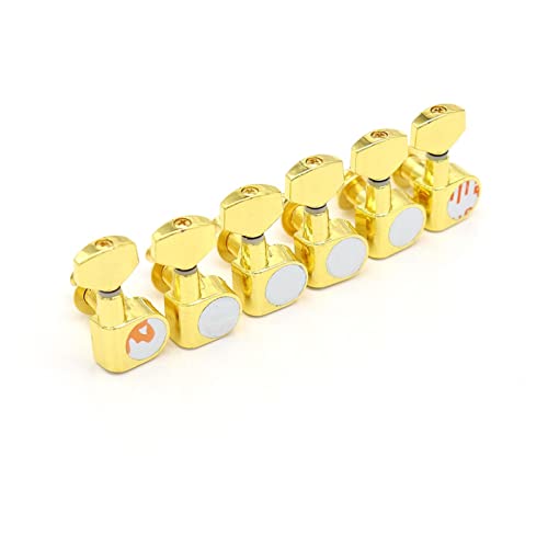 Gitarren Stimmwirbel 6 Stücke Gitarre Tuning Pegs Maschinenköpfe Tuning Peg Maschine Head Guitar Tuner Keine Montagelöcher (Color : 6R Gold)