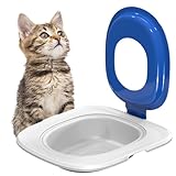 Katzentoiletten-Trainingssystem, Sandkasten-Matte, Katzentrainer, 39,8 x 37 x 3 cm, Katzentöpfchentrainer-Set, wiederverwendbarer Toilettentoiletten-Trainer für hygienische Haustierreinigung