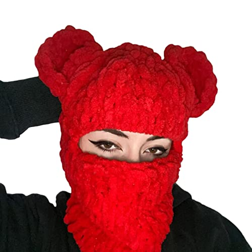 JSGHGDF Halloween Bärenohren Bärenohren Mütze Schal Halloween Partyhut Lustige Kapuzenmaskerade