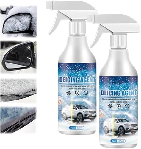 Seurico Anti-Schnee-Spray, Auto-Windschutzscheiben-Enteisungsspray, elektromagnetisches molekulares Interferenz-Frostschutzmittel, Enteisungsmittel für Auto-Windschutzscheiben (2 Stk)