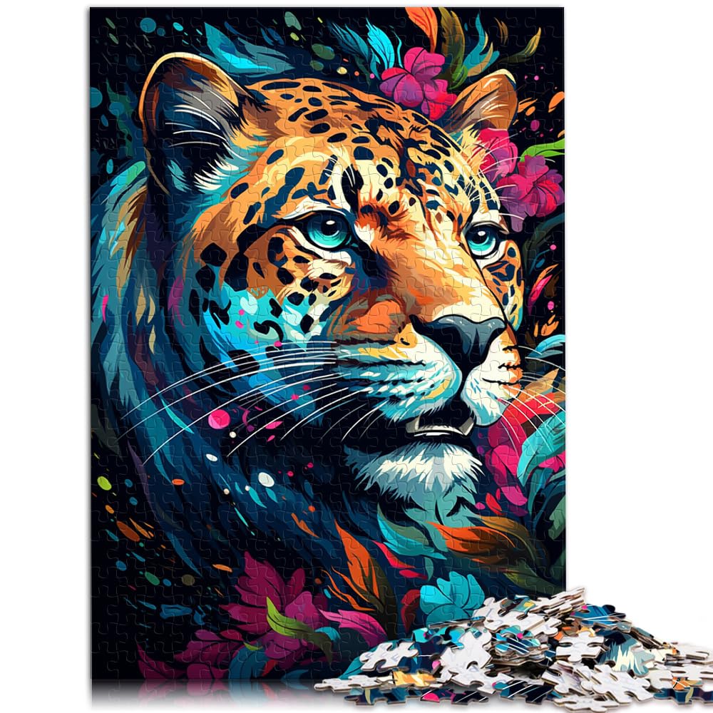 Puzzles für Puzzles, farbenfroh, psychedelisch, Fantasy, magischer Panther, schwierige, anspruchsvolle Puzzles, 1000-teiliges Holzpuzzle, Denkspiel, 1000 Teile (50 x 75 cm)