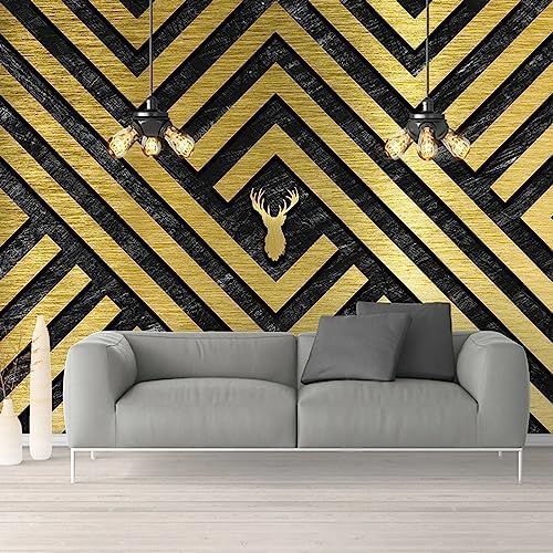 XLMING Kreative Goldgeometrie 3D Tapete Home Dekoration Wohnzimmer Sofa Schlafzimmer Tv Hintergrund Wand-300cm×210cm