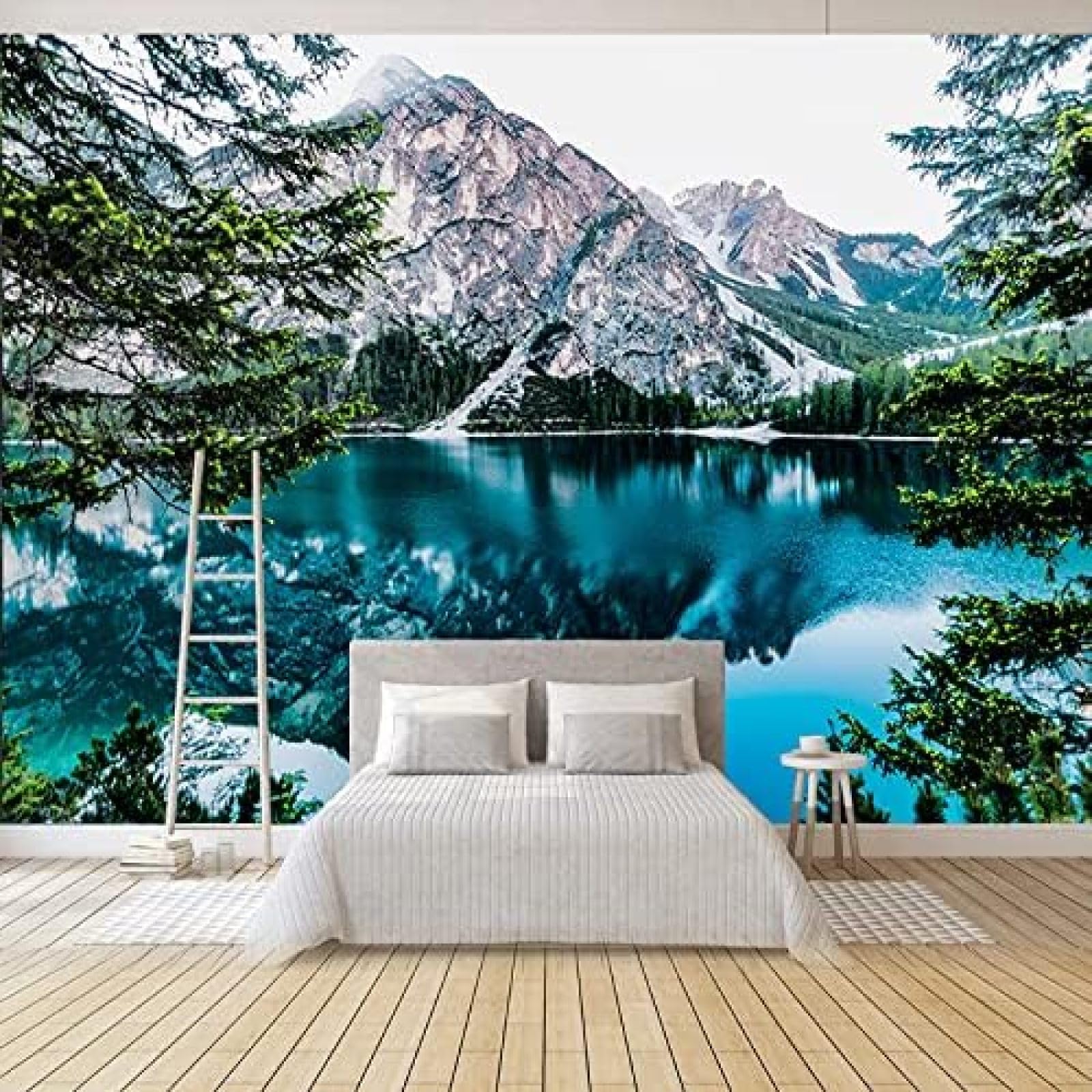 XLMING Style Seeblick Berg Poster 3D Tapete Wohnzimmer Sofa Schlafzimmer Esszimmer Home Dekoration Wand-250cm×170cm