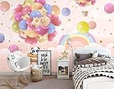 XLMING Bunte Handgemalte Heißluftballon-Muster 3D Tapeten Home Esszimmer Sofa Schlafzimmer Wohnzimmer TV Hintergrund-400cm×280cm