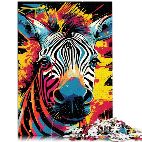 Puzzlespiel Bunte Zebras, 1000 Teile, Puzzle für Erwachsene, Holzpuzzle, jedes Teil ist einzigartig – anspruchsvolles, unterhaltsames Familienspiel, 1000 Teile (50 x 75 cm)