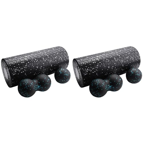 Pyugxab 2X Foam Roller Set Massage mit Hoher Dichte Ball für Nackenmuskulatur Tiefengewebemassage