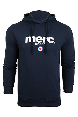 Merc of London Herren Pill, Hooded Sweatshirt, Blau (Marineblau), L