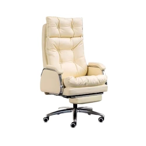 Zhaoj24-05 Bürostuhl Ergonomischer Executive-Bürostuhl, luxuriös, bequem, for die Mittagspause, Verstellbarer Bürostuhl, drehbar, Computer-Schreibtischstuhl Schreibtischstuhl(Beige)