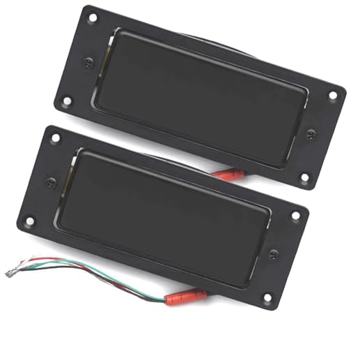 68 X 29 Mm Versiegelter E-Gitarren-Tonabnehmer Mit Hals Und Steg, Spulenteilungs-Tonabnehmer Für LP-Gitarre, Schwarz/Silber e gitarren tonabnehmer (Color : Black 2 Pcs)