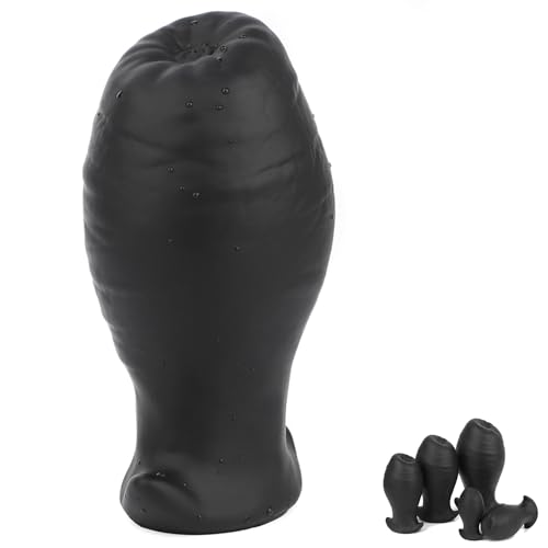 Große Weiches Silikon Anal Plug Eiförmige Anal Kugel mit Ankerbasis Butt Plug 5 Größen verfügbar Analdilatator Anal Vagina Extrem Masturbation Sexspielzeug (L,Black)