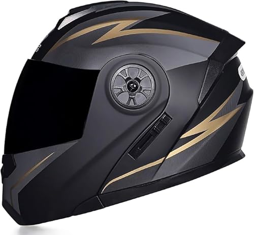 Motorradhelm Motorrad Klapphelm Mit Doppelvisier Motorrad Integralhelm DOT/ECE-Zulassung Motorradhelm Klapphelm Motorrad Herren Damen R,XL/(61~62cm)