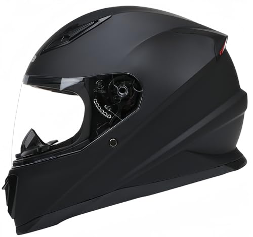 Motorrad-Integralhelm, Straßenhelm Unisex, Doppelvisier-Motorradhelm, Erwachsener Männer Und Frauen ECE 22.06 Zertifizierter Schutzhelm J,M57-58CM